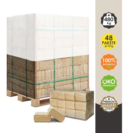 Holzbriketts (100% Kiefer) 480 kg