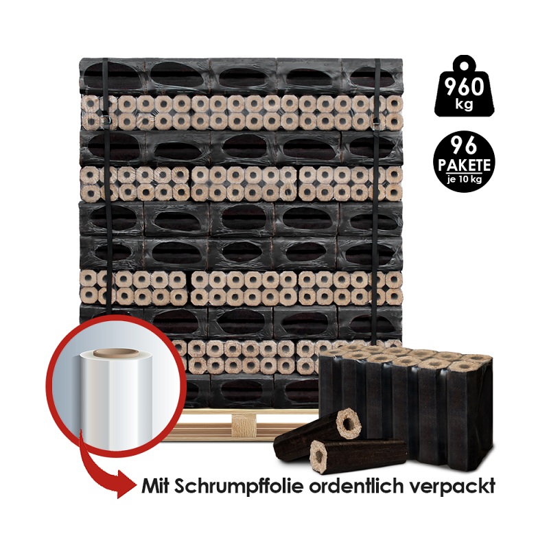Eichenholzbriketts Pini&Kay Palette 960 kg (6x23 cm) – Bild 4